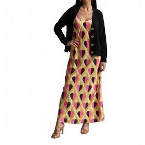 NEW CARE TUCKER lennon zipslip™️ all over heart midi dress in multicolor